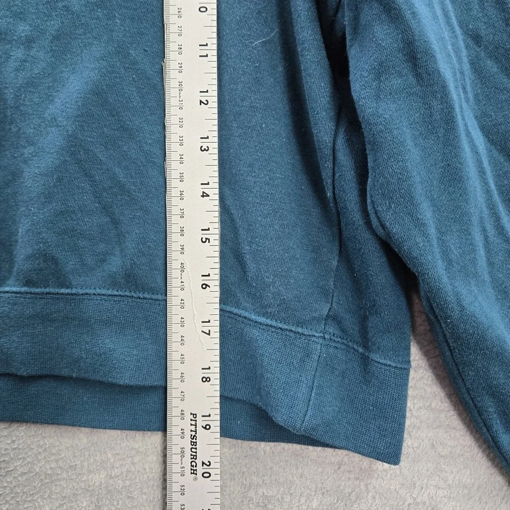 Nike Women Sweatshirt L Teal‎ Crop Swoosh Embroidery 14 Zip Pullover Activewear
